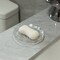 Fabulaxe Iridescent Glass Catchall Clam Shell Jewelry Tray Soap Holder Trinket Dish Ring Plate Vanity Organizer Bathroom Countertop Accent Coastal Inspired Bedroom Decor Piece and Nautical Display
